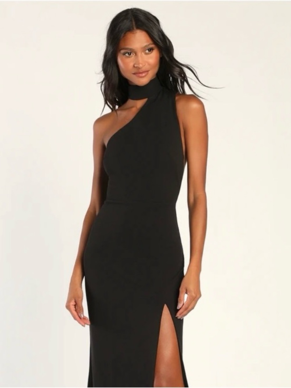 Lulus Keep It Interesting Black Cutout Halter Maxi Dress Like-New Size - Small